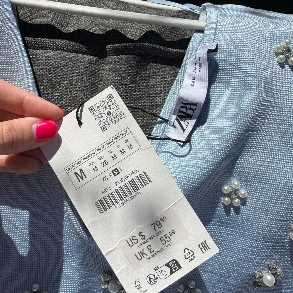 Zara Beaded Jewel Knit Mini Dress - Medium - Picture 5 of 8